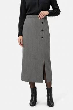 NEW GIULIVA HERITAGE sadie wool and silk skirt in black geometric pattern
